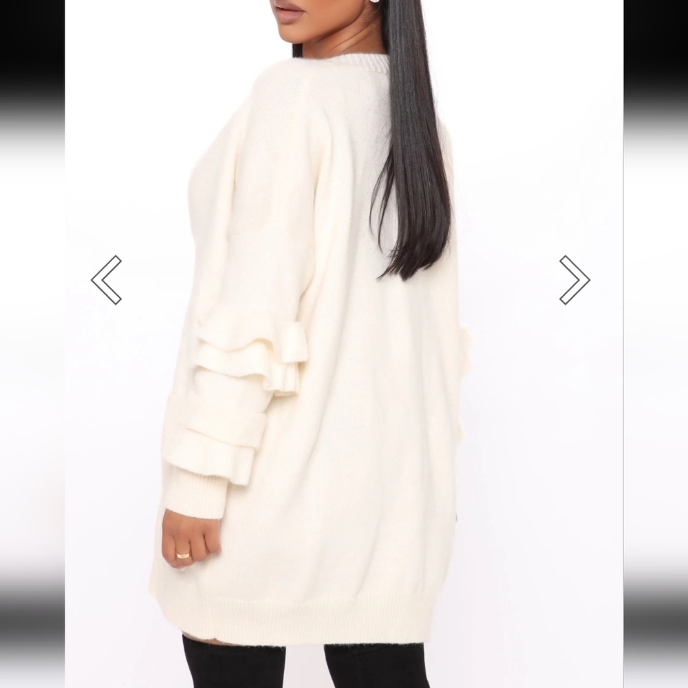Fashion Nova Cream Knitted Cardigan Sweater - Picture 6 of 16